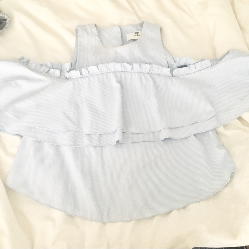 Nicholas Cold Shoulder Ruffle Top - Picture 6 of 8